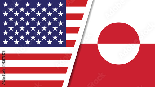 The flags of the United States and Greenland side by side in a symbolic display of international relations and cooperation.