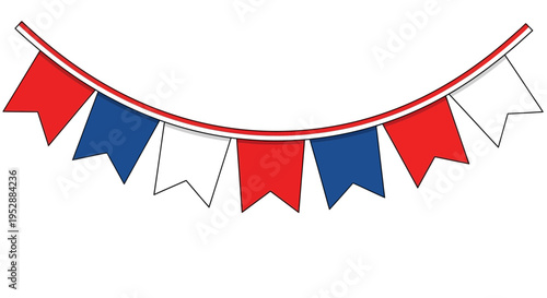 Vector red, white, and blue pennant banner