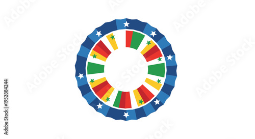 Vector world map pinwheel icon