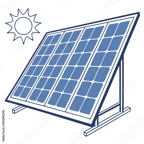 Solar panel with sun