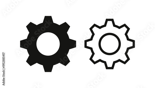 Gear settings icon system configuration engineering technology symbol vector illustration design element for software interface and technical application use