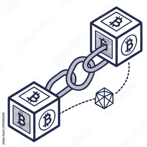 Blockchain with bitcoin and a connected block