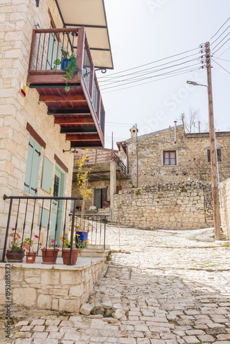 Traditional Stone Village Streets of Lofou, Cyprus