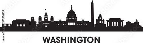 Washington DC Skyline Silhouette Cityscape Icon