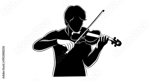 Silhouette of a man playing the violin