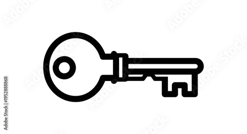 Key to Unlock: An icon of a classic key, elegantly illustrated, symbolizes access, security, and unlocking possibilities. 