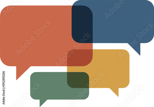 Obraz na płótnie Colorful speech bubbles vector illustration representing communication, discussi