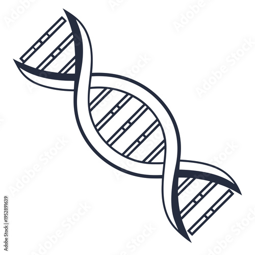 Dna double helix in dark blue white background biology genetics