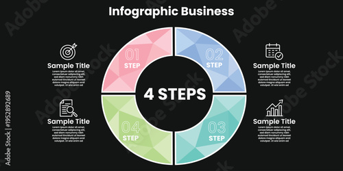Infographic Four Step Business Diagram