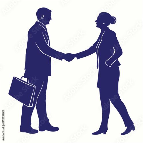 A man and woman shaking hands