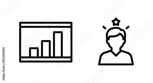 Executive dashboard and ceo panel icons: growth chart, performance, leader, success, strategy, analysis, business metrics, reporting