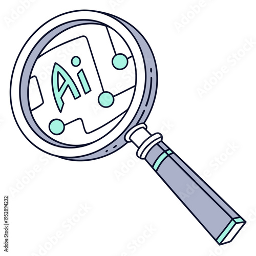 A magnifying glass with the letters ai inside