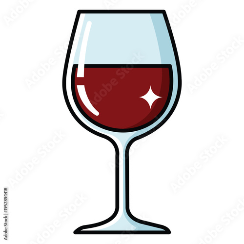 Red Wine Glass Icon Vector Illustration