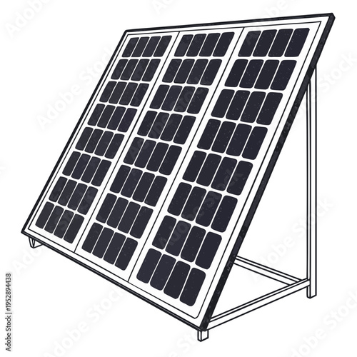 A solar panel on a metal stand