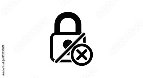 Anti-spoofing security icon with padlock and cross mark