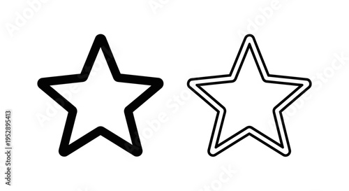 Star icon outline and solid star icon for rating, quality, and favorite selection