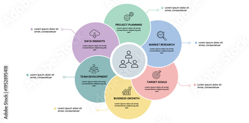 Infographic Business Process Diagram with Six Connected Steps