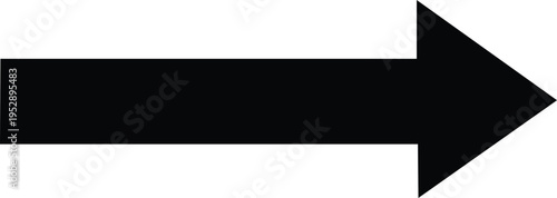 A large black arrow pointing to the right on a white background