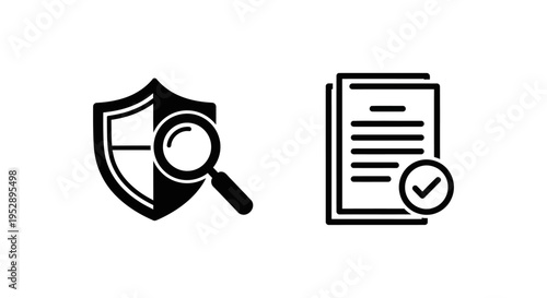 Icons for customer due diligence (cdd) and check, illustrating security screening and verification processes with magnifying glass and checkmark, background check