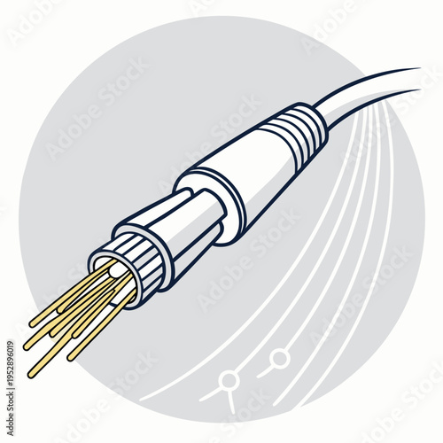 An electrical cable with exposed wires