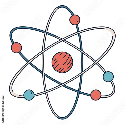 An atom with electrons and protons