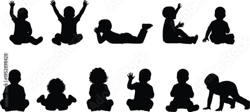 Extreme sports silhouettes collection including rock climbing, surfing ocean wave, gymnastics balance, pole vault jump and parallel bars exercise athletic action vector illustration set