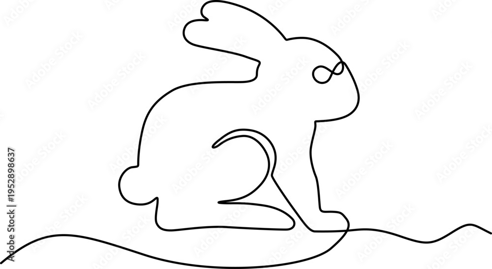Fototapeta premium WebMinimalist Rabbit Sitting on Curve