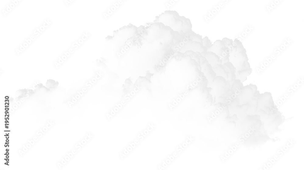 Obraz premium Fluffy white cloud on a transparent background floating in a clear blue sky during daytime