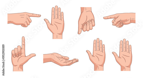 set of hand gestures