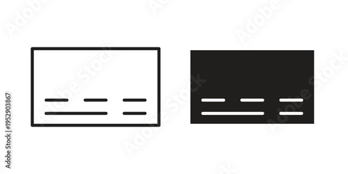 Subtitles icon simple outline style. Editable stroke EPS 10