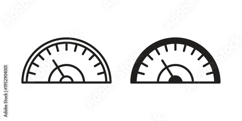 Tachometer icon simple outline style. Editable stroke EPS 10