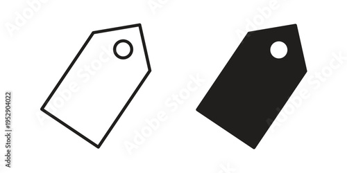 Tags icon simple outline style. Editable stroke EPS 10