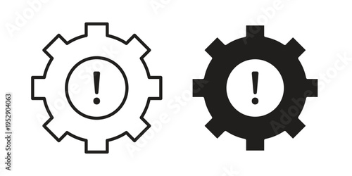 Technical warning icon simple outline style. Editable stroke EPS 10