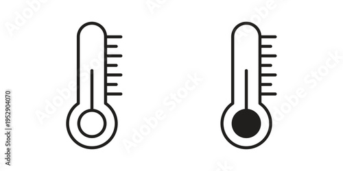 Temperature icon simple outline style. Editable stroke EPS 10