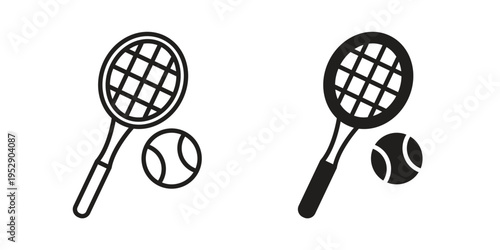 Tennis icon simple outline style. Editable stroke EPS 10