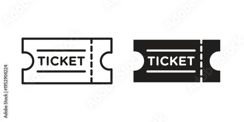 Ticket icon simple outline style. Editable stroke EPS 10