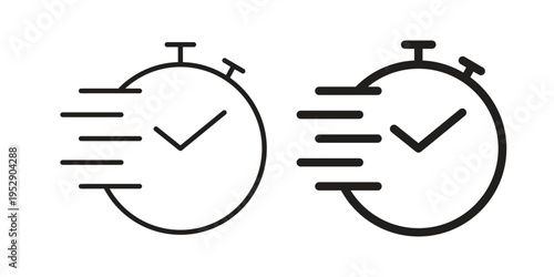 Time fast icon simple outline style. Editable stroke EPS 10