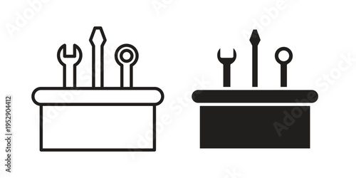 Toolbox icon simple outline style. Editable stroke EPS 10