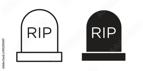 Tombstone icon simple outline style. Editable stroke EPS 10