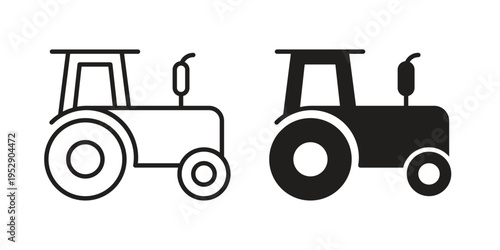 Tractor icon simple outline style. Editable stroke EPS 10