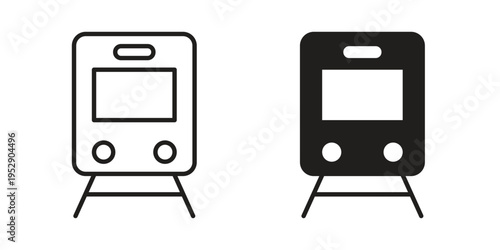 Train icon simple outline style. Editable stroke EPS 10