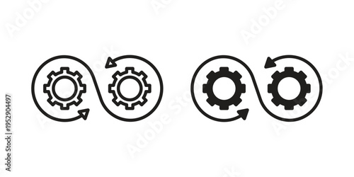 Transform icon simple outline style. Editable stroke EPS 10