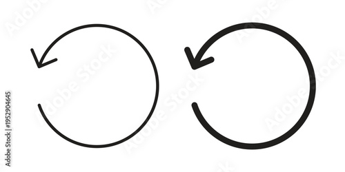 Undo icon simple outline style. Editable stroke EPS 10