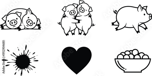 Travel and Vacation Icon Set Featuring Airplane Passport Camera Suitcase Beach Umbrella Map Globe and Holiday Tourism Symbols in Black Silhouette Vector Illustration Design