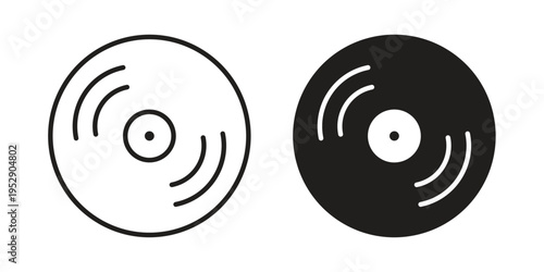Vinyl icon simple outline style. Editable stroke EPS 10