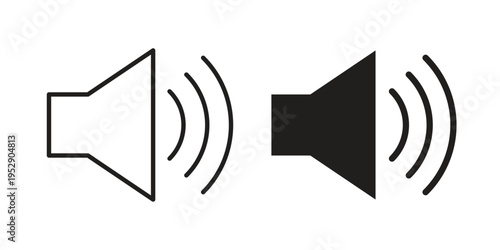 Volume icon simple outline style. Editable stroke EPS 10