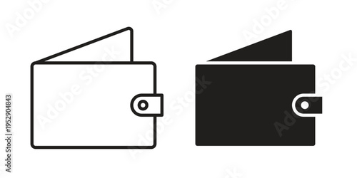 Wallet icon simple outline style. Editable stroke EPS 10