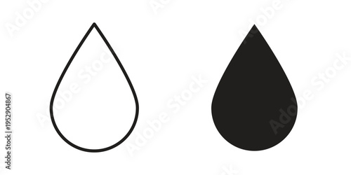 Water drop icon simple outline style. Editable stroke EPS 10