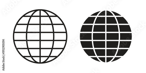 World icon simple outline style. Editable stroke EPS 10