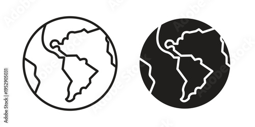 World icon simple outline style. Editable stroke EPS 10